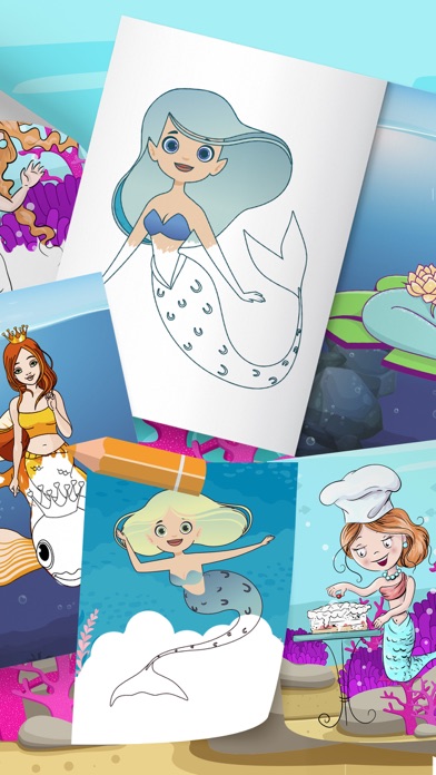 Magic mermaid coloring book Screenshot