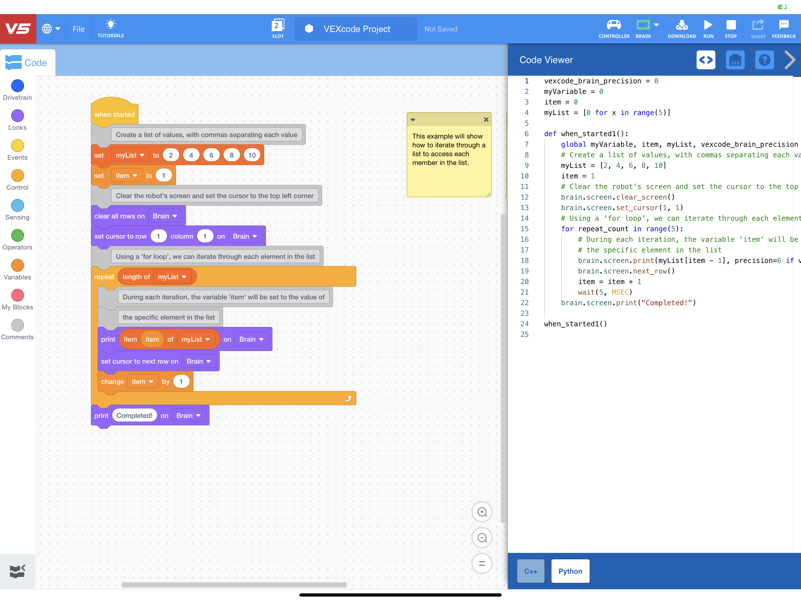 VEXcode V5