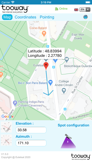 Screenshot #1 pour Ka-Sat Finder for Tooway
