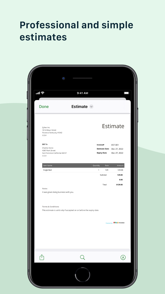 #2. Estimate Generator - Zoho (iOS) 由: Zoho Corporation