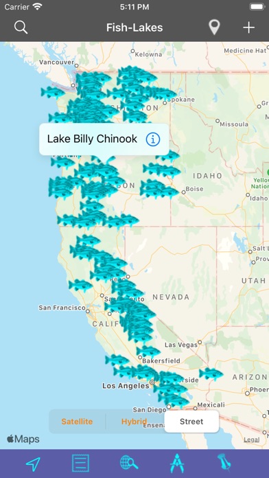 Screenshot #1 pour Oregon-CA-WA: Lakes & Fishes