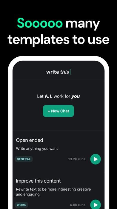 Write This - AI Chatbot Screenshot