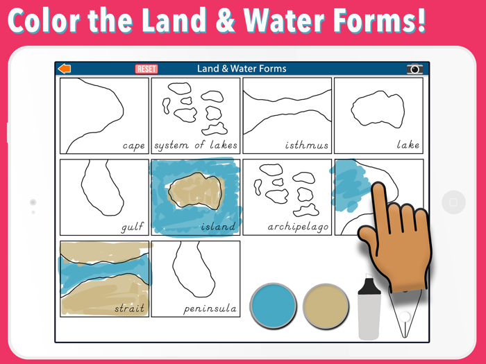 Montessori Land and Water Forms