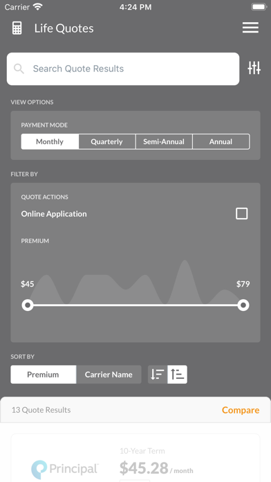 Experior Financial Life Quotes Screenshot