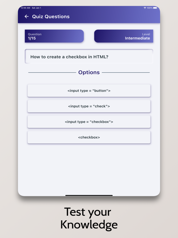 Learn HTML - OnePercent iPad screenshot