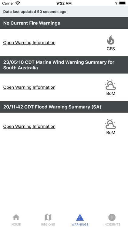 CFS Warnings