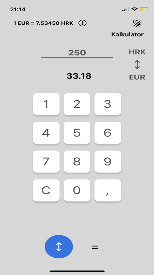 #2. HReuro - kusur kalkulator (iOS) 由: WebTech, vl. Josip Saric