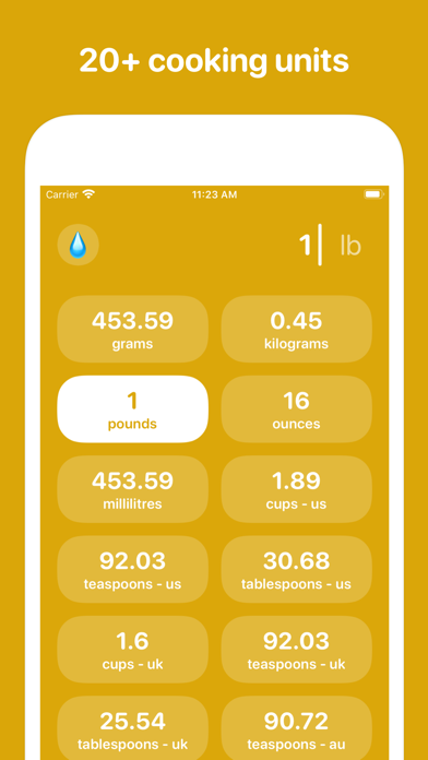 Screenshot #2 pour Cook - unit converter