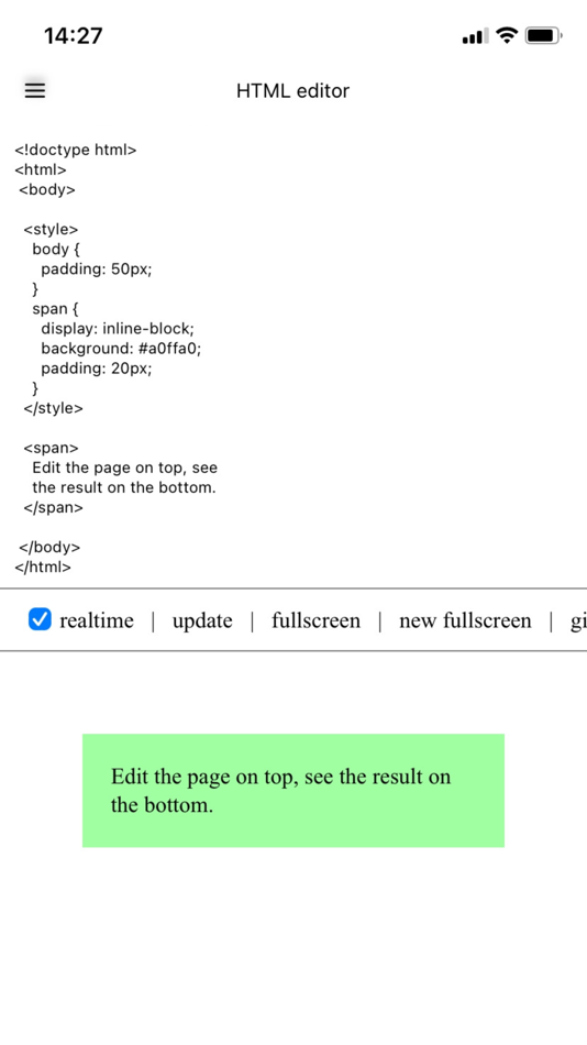 HTML editor App - 1.0 - (iOS)