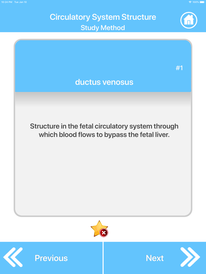 Circulatory System Study Cards