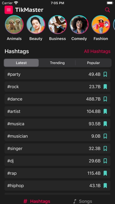 TikMaster: Hashtags and Trends screenshot n.1