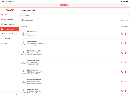 BRANDT Ag Product Finder iPad screenshot 6 - Business app
