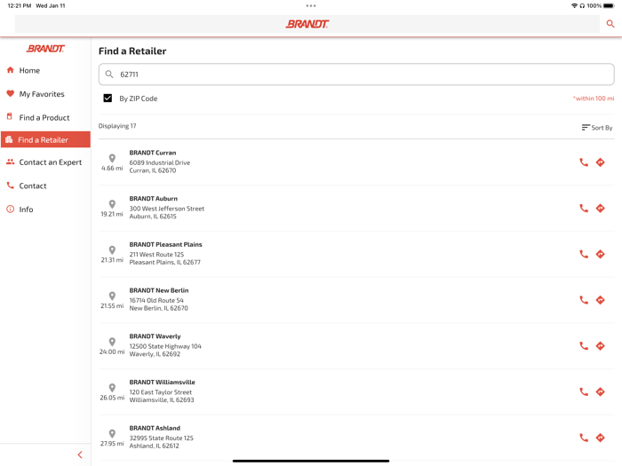 BRANDT Ag Product Finder