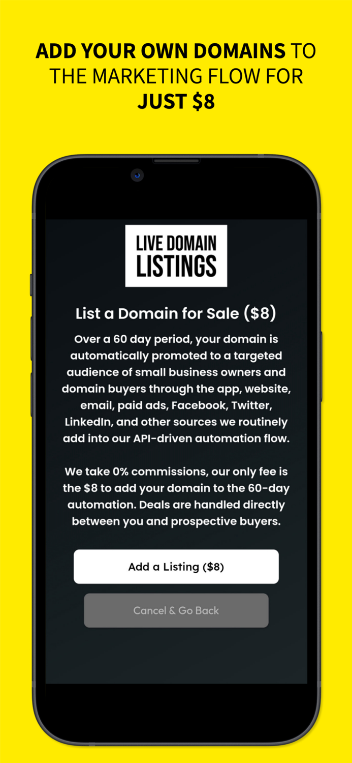 Live Domain Listings