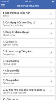 ngữ pháp tiếng anh - bài tập iphone screenshot 1