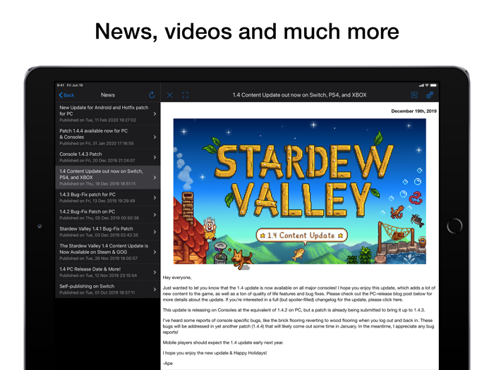 Database for Stardew Valley