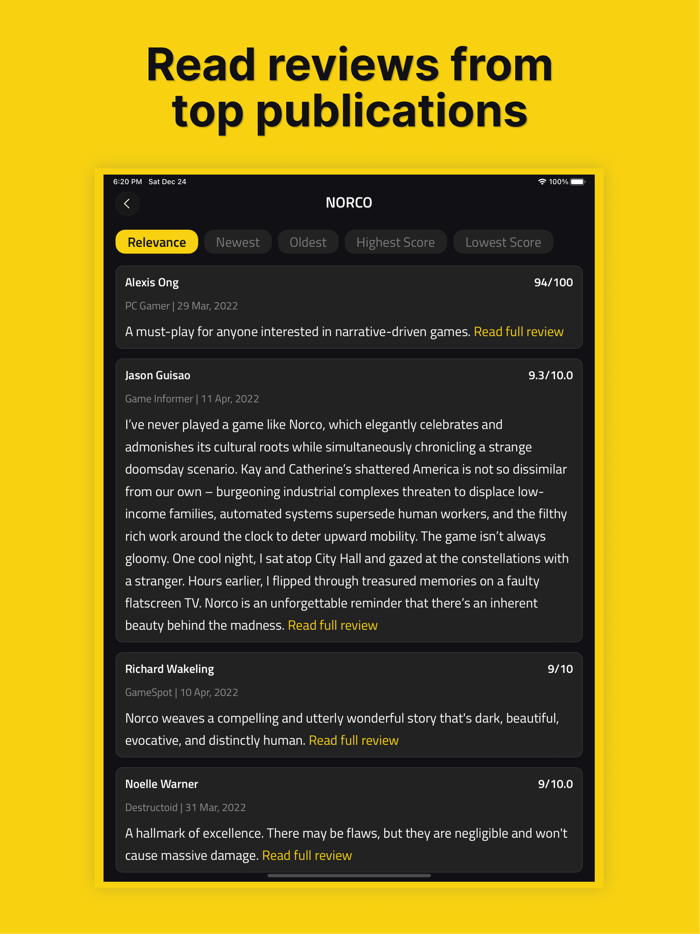 Game Critics Gaming Reviews