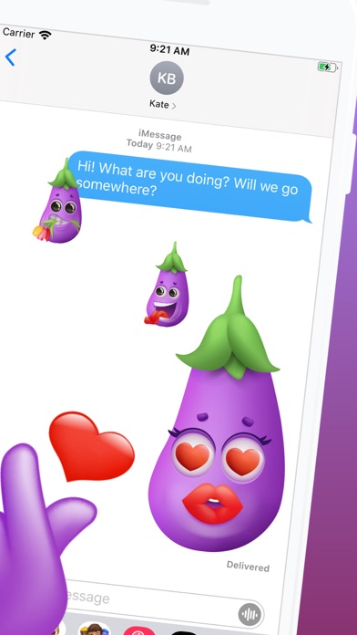Screenshot #2 pour Eggplant 3D Emoji Stickers App