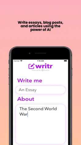 Game screenshot writr – AI Writing Tool apk