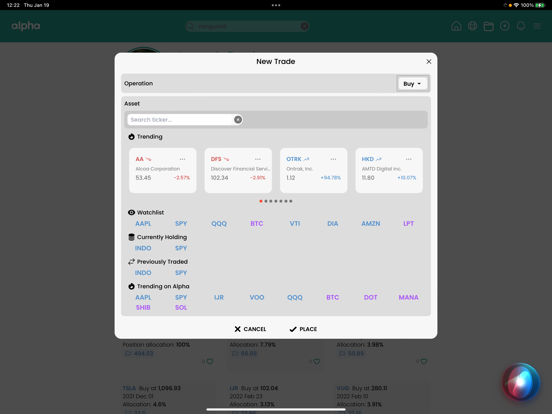 Alpha Stocks iPad screenshot