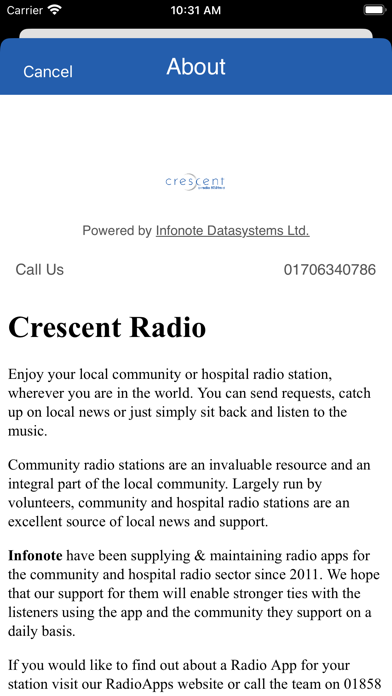 Crescent Radio Screenshot