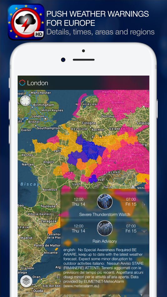 Weather Alert Map Europe - 3.4 - (iOS)