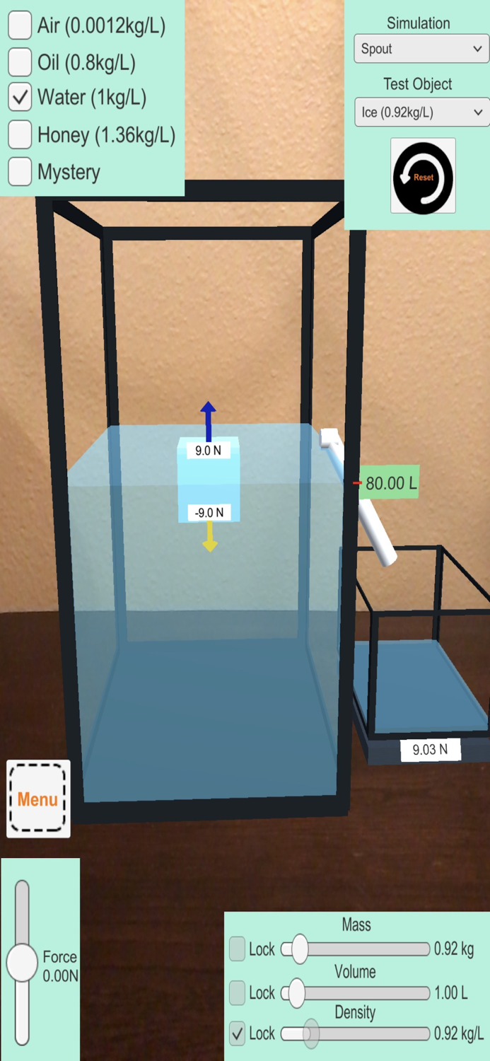 AR Buoyancy Physics Sim