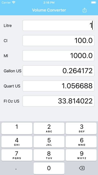 Volume Converter L, Gal, Oz Screenshot