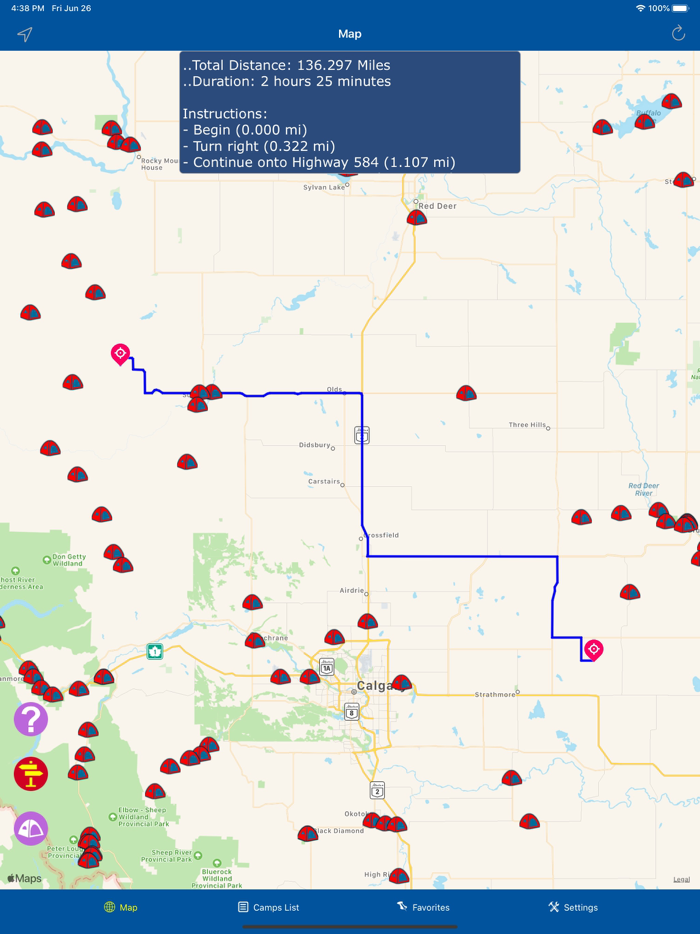 Alberta – Camping and RV spots