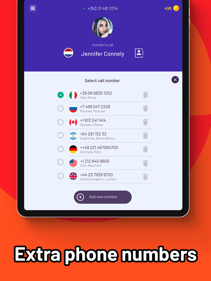 RTX Call - Second phone number