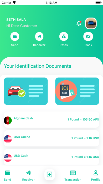 RUB Money Transfer Screenshot