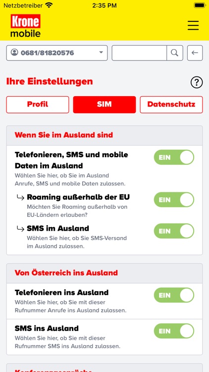 Krone mobile Tarif