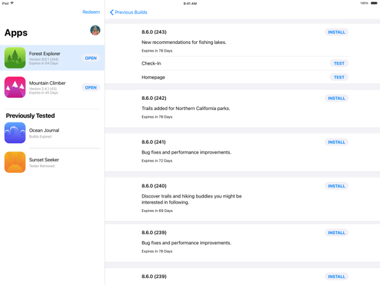 TestFlight iPad app afbeelding 3