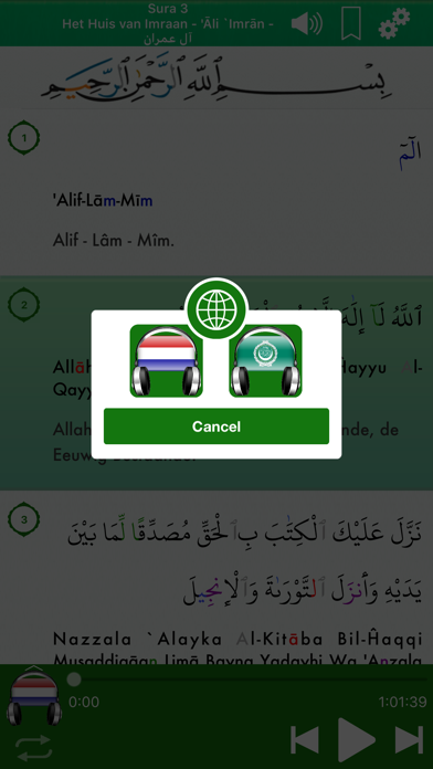 Quran Audio in Dutch, Arabic Screenshot