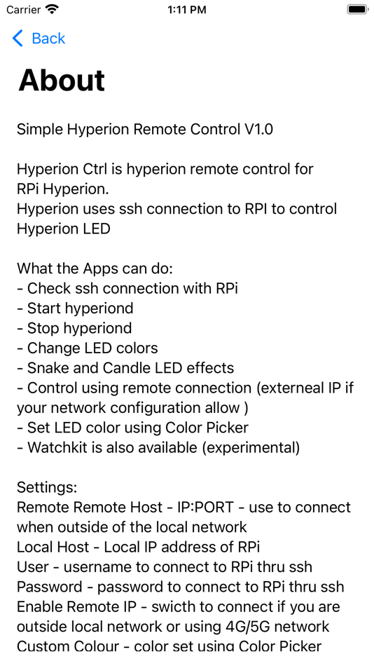 #5. Simple Hyperion Remote (iOS) 来自: Helbert Vicedo