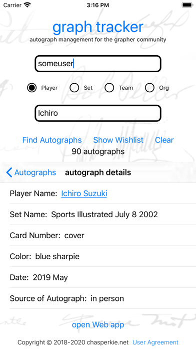 graphtracker app screenshot 2