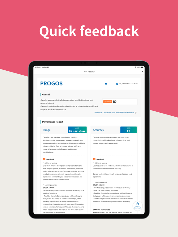 PROGOS for testing English iPad screenshot 2 - Education app