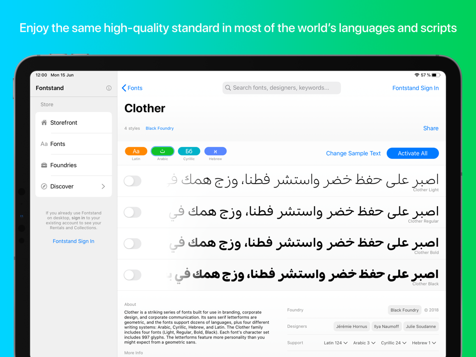 #7. Fontstand for iPad (iOS) Podle: Fontstand BV