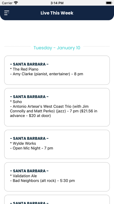 Live Notes - Santa Barbara Screenshot
