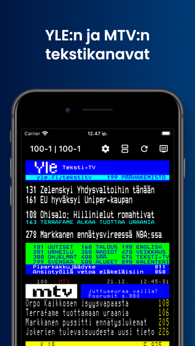 Teletext (Finland) Screenshot