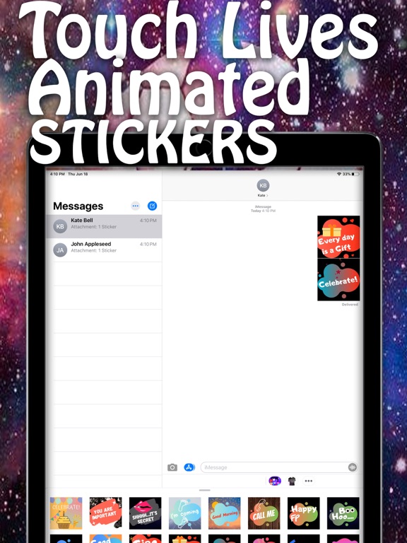 Screenshot #5 pour Touch Lives Animated Stickers