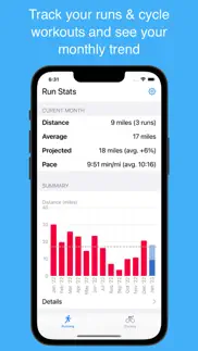 run & cycle stats iphone screenshot 1
