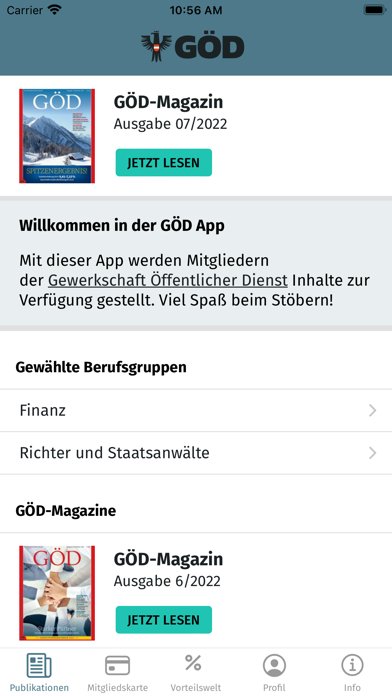 GÖD App Screenshot