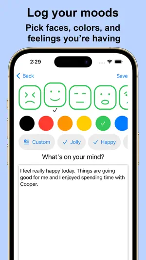 Blue Mood Tracker screenshot 2