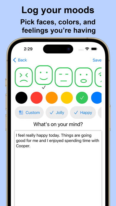 Blue Mood Tracker Screenshot