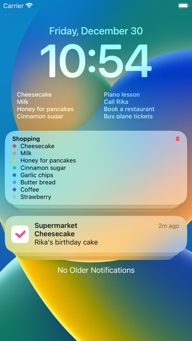 Screenshot #3 pour Shopping List Widget Reminders