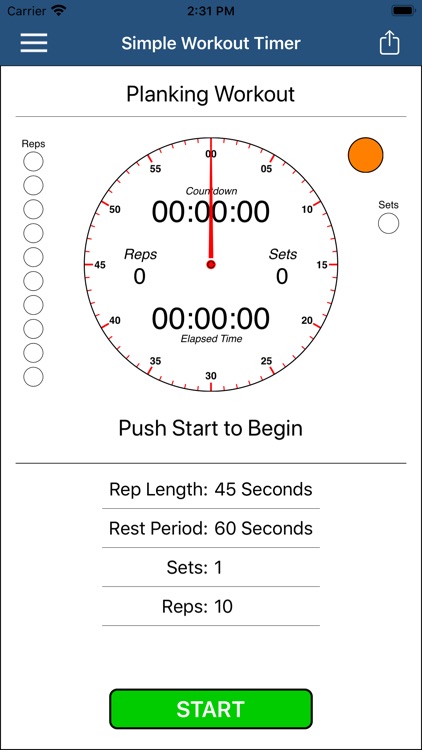 Simple Core Workout Timer