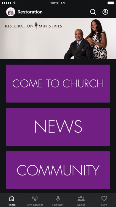 Restoration Ministries Screenshot