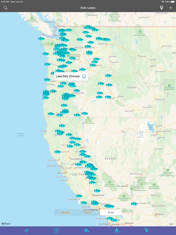 Screenshot #4 pour Oregon-CA-WA: Lakes & Fishes