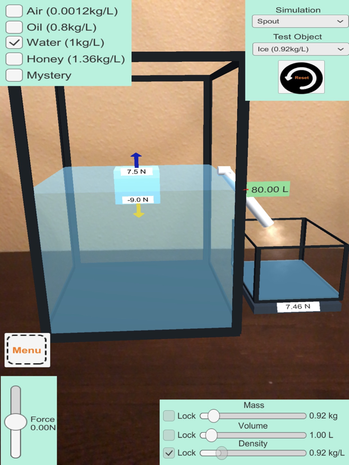 AR Buoyancy Physics Sim